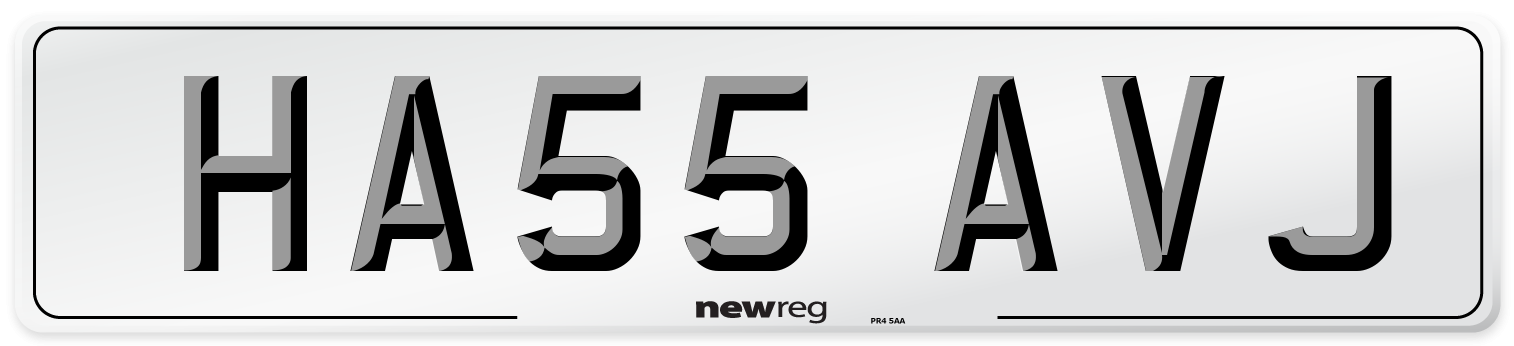 HA55 AVJ Number Plate from New Reg